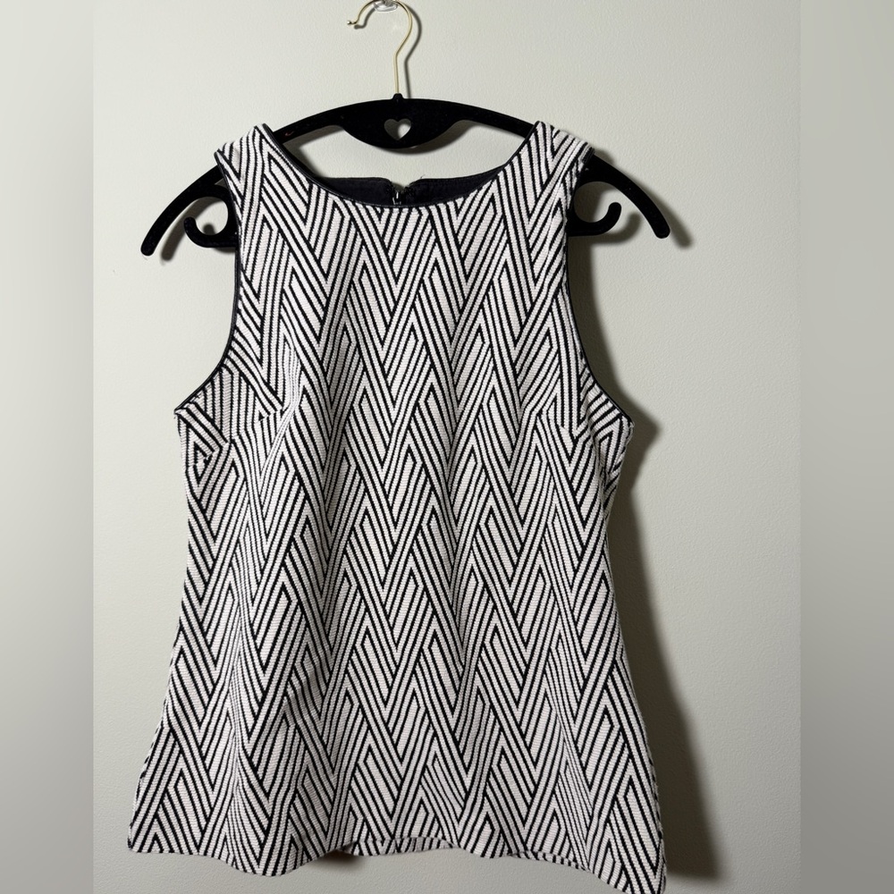 Banana Republic Black and White Chevron Blouse